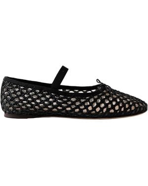 Loeffler Randall Grosgrain-Trimmed Raffia Mary Jane Ballet Flats - Black