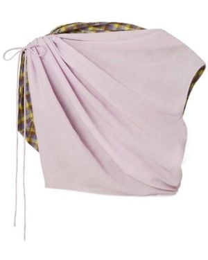 Tory Burch Veronica Plaid Check Blouse - Pink