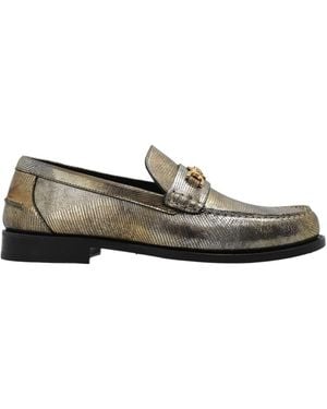 Versace Medusa '95 Embossed Loafers - Gray