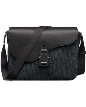 Dior Logo Saddle Messenger Shoulder Bag in Black for Men Lyst