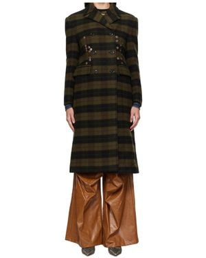 ANDERSSON BELL Lacie Check Buttons Coat - Brown