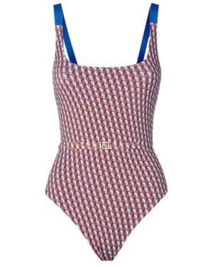 Fendi Ff Buckled One-Piece Swimsuit - Red