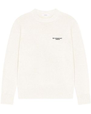 Givenchy Paris Signature Embroidered Knitted Jumper - White