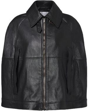 7 For All Mankind Leather Cape - Black