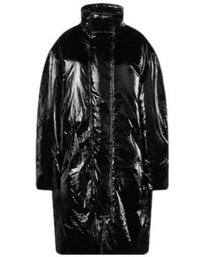Isabel Marant Longsleeve Turtleneck Cotton Coat - Black