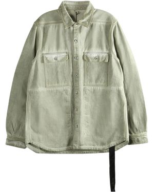 Rick Owens Button-Up Denim Shirt - Green