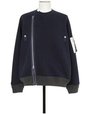 Sacai Paneled Zip-Up Jacket - Blue