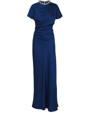 Jonathan Simkhai Eliza Pleated-Detail Gown - Blue