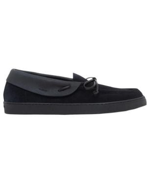 Giorgio Armani Bow Detailed Slip-On Loafers - Black