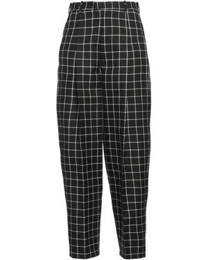 Marni Plaid Wool Pants - Black