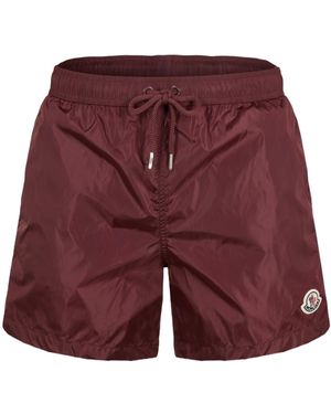 Moncler Logo Swim Shorts - Red