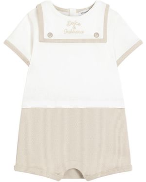 Dolce & Gabbana Logo-Embroidered Romper - White