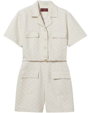 Gucci Gg Gabardine Jumpsuit - White