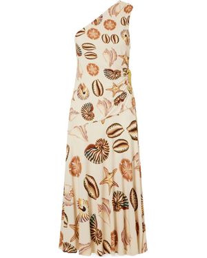 FARM Rio One-Shoulder Printed Dress - Metallic