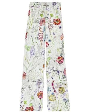 McQueen Floral-Print Trousers - White