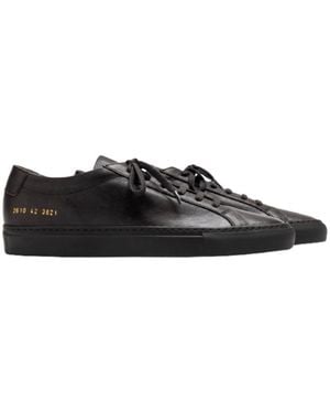 Common Projects Logo Low-Top Casual Shoes - Black