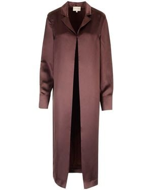 Loulou de Saison Oyat Long-Length Satin Shirt - Red