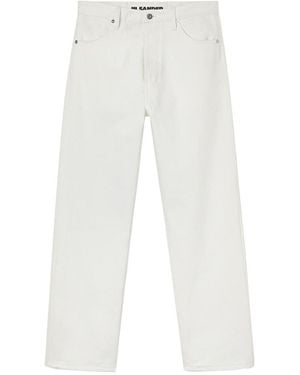 Jil Sander Button Detailed Straight Leg Jeans - White