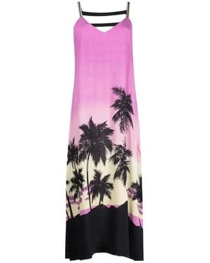 Palm Angels Sunset Graphic Printed Sleeveless Dress - Pink