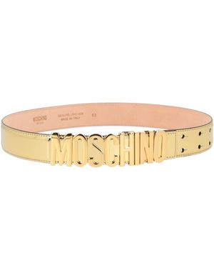 Moschino Logo Buckle Belt - Natural