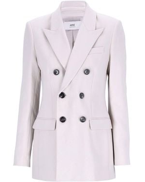 Ami Paris Double-Breasted Blazer - Pink