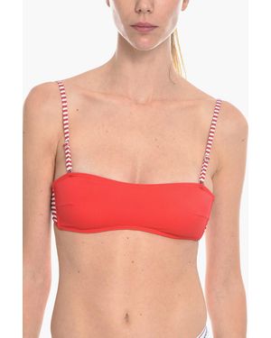 DIESEL Striped-Strap Bikini Top - Red