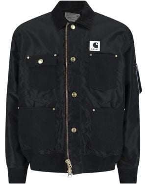 Sacai Carhartt Wip Nylon Twill X Duck Blouson in Black for Men | Lyst