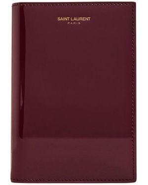 Saint Laurent Glossy Passport Holder - Purple