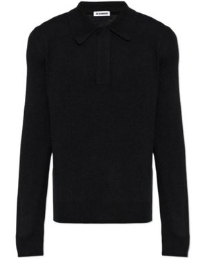 Jil Sander Lightweight Polo Jumper - Black