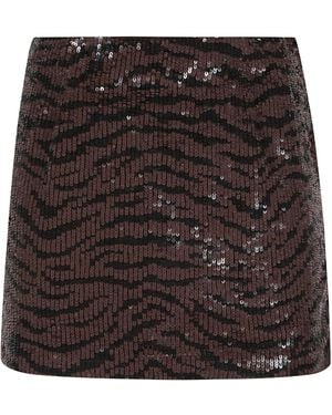 P.A.R.O.S.H. P.A.R.O..H. Sequined Pattern Mini Skirt - Black