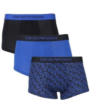 Emporio Armani Three-Piece Set Of Logo Underwear - Blue