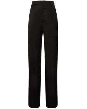 Ann Demeulemeester Gertie High Waist Satin Straight Trousers - Black