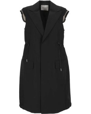Sacai Long Vest - Black