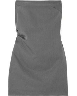 St. Agni Strapless Cutout Wool-Blend Twill Mini Dress - Grey