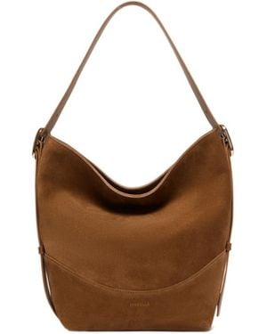 Marella Suede Hobo Bag - Brown