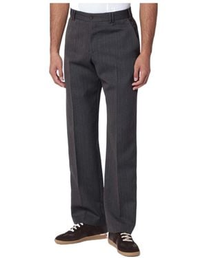 Pt Pantaloni Pt Torino Pinstripe Wool Trousers - Black