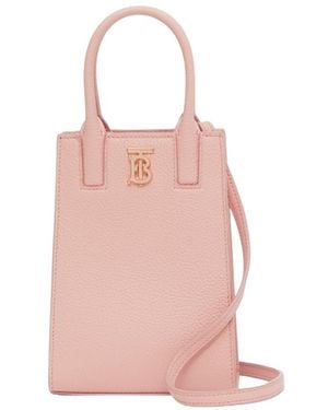 Burberry Grain Leather Mini Frances Todd Shoulder Bag - Pink