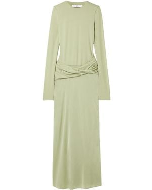 SIR. Milesi Draped Stretch-Jersey And Satin Gown - Green