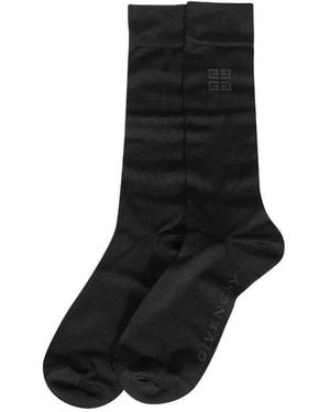 Givenchy Ribbed Trim Socks - Black