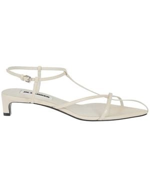 Jil Sander Logo Printed Sandals - White