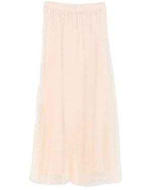Ermanno Scervino Pleated Midi Skirt - Natural