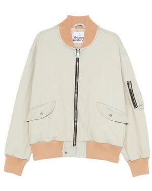 Vivienne Westwood Bernardo Zipped Bomber Jacket - White