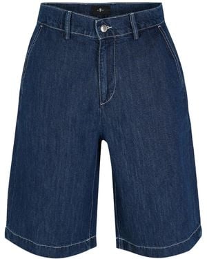 7 For All Mankind Belt-Loop Shorts - Blue