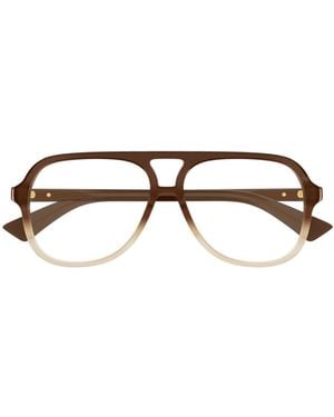 Bottega Veneta Eyewear Aviator Frame Glasses - White