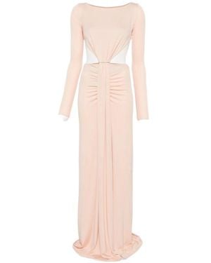 Elisabetta Franchi Cut-Out Ruched Maxi Dress - Pink