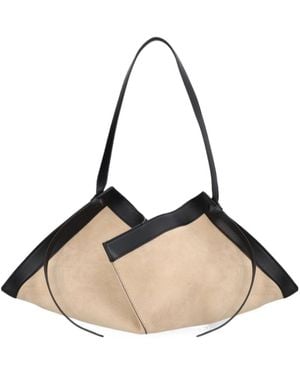 Yuzefi Wonton Suede Shoulder Bag - Natural