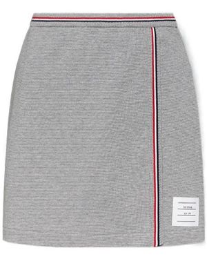 Thom Browne Waffle Mini Wrap Skirt - Grey
