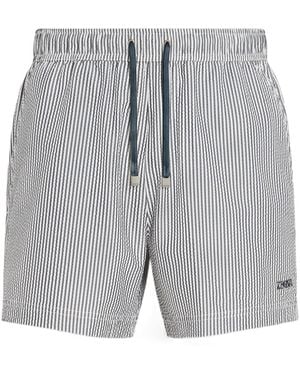 ZEGNA Striped Swim Trunks - Grey