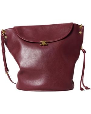 Celine Soft Triomphe Bucket - Red