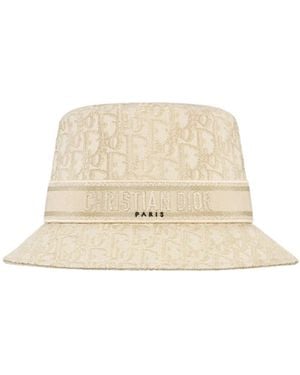 Dior Oblique D-Bobby Small-Brim Bucket Hat - Natural
